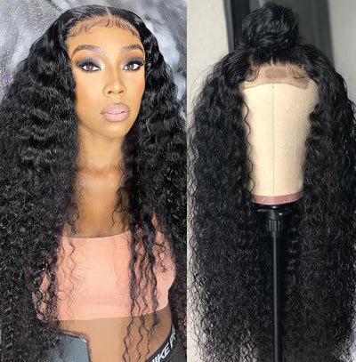 5×5 HD Transparent Lace Closure Curly Human Hair Wig