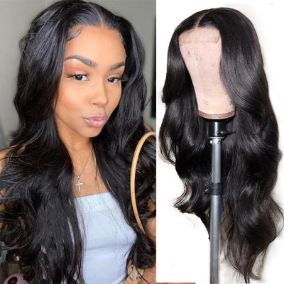 Allove HD Transparent 5*5 Lace Closure Body Wave Human Hair Wigs 150% Denisty