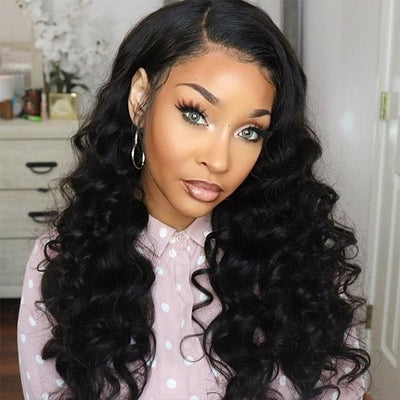 Loose Wave Hair 4*4 Lace Front Wig Virgin Remy Human Hair : ALLOVEHAIR